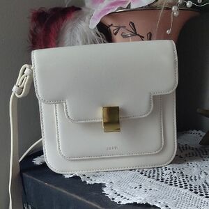 JW PEI Cream 7" Square Crossbody Purse With 18" Removable Strap Multifunctional